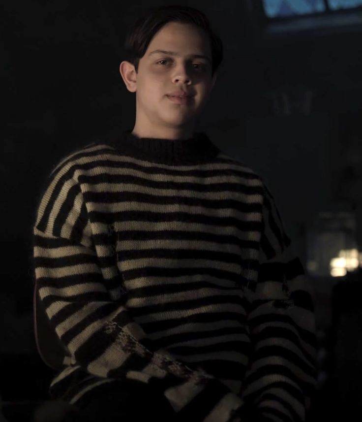 Pugsley Addams Black & Gray Striped Sweatshirt